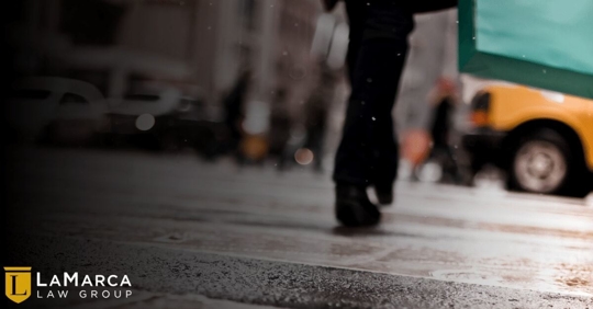 pedestrian crossing the street