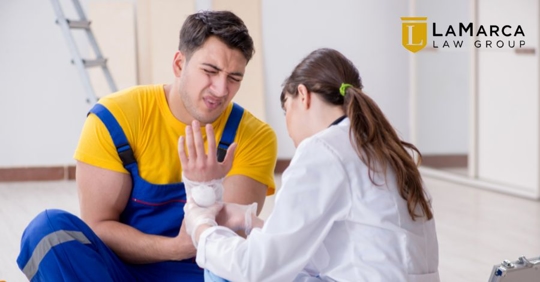 injured worker being treated