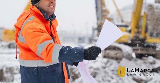 engineer working in the winter